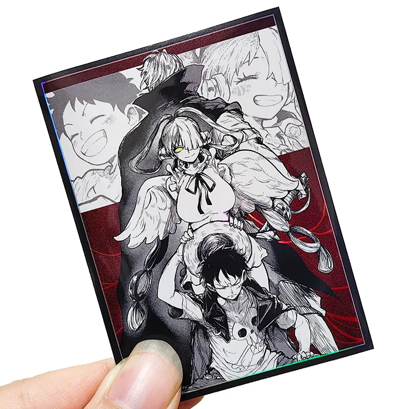 60PCS HOLO Anime Card Sleeves 67x92mm Board Game Cards Protector Card Shield Double Card Cover for PTCG/PKM/MGT WS Trading Cards