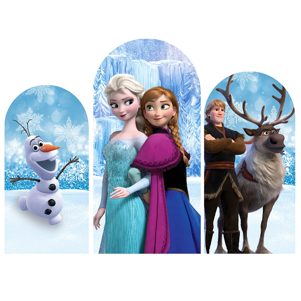 

Princess Elsa Anna Chiara Arch Backdrop Covers Winter Snowflakes Girls Baby Shower Birthday Party Arched Wall Banner Supplier