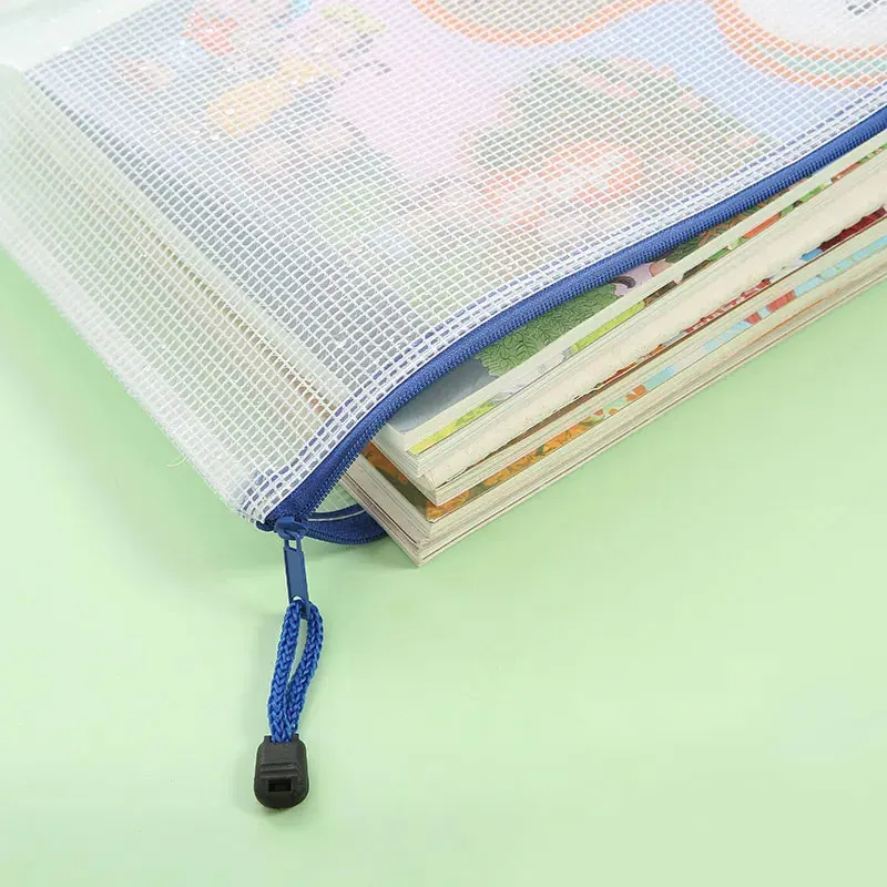 Saco de arquivo transparente saco com zíper estudante de grande capacidade à prova dwaterproof água à mão engrossado grade saco de dados saco de armazenamento de papel de teste