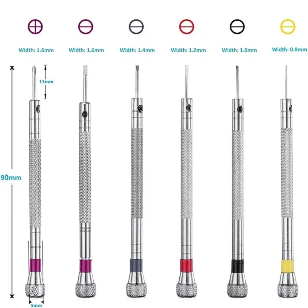 0.8-1.6mm Steel Screwdriver for Watch Repairing Portable Watch Tools Band Removal with Mini Link Pins Watchmaker Tools