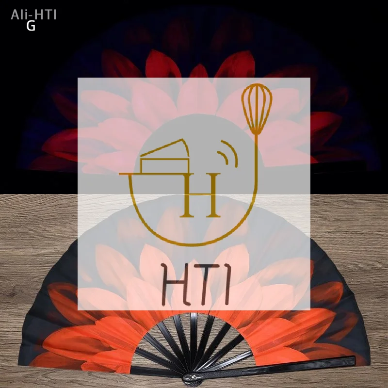 Foldable Fan Music Festival Fan Kung Fu Fan UV Ink Printing Fluorescent Fan Bamboo Bone Folding Fan For Festival