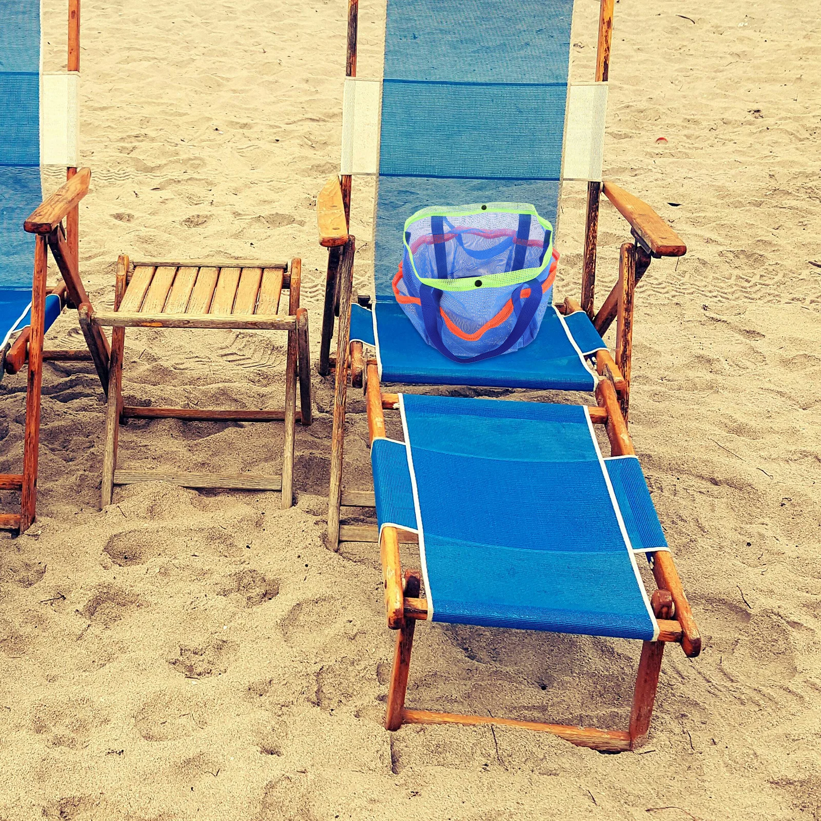 حقيبة شاطئ شبكية كبيرة جدًا بجيوب متعددة مقاومة للرمل ومقاومة للماء مثالية لحمام السباحة والسفر والعطلات على الشاطئ