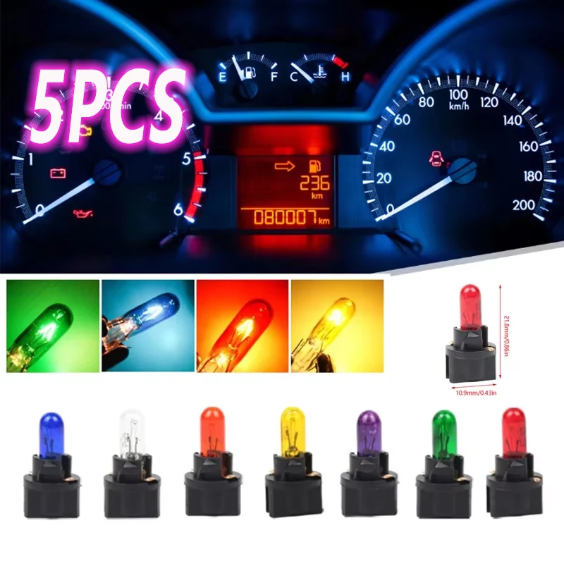 5/10PCS T10 Multi-colour Dashboard Bulb Brake Light Car Licence Plate Light Holder Easy Installation Low Power Consumption