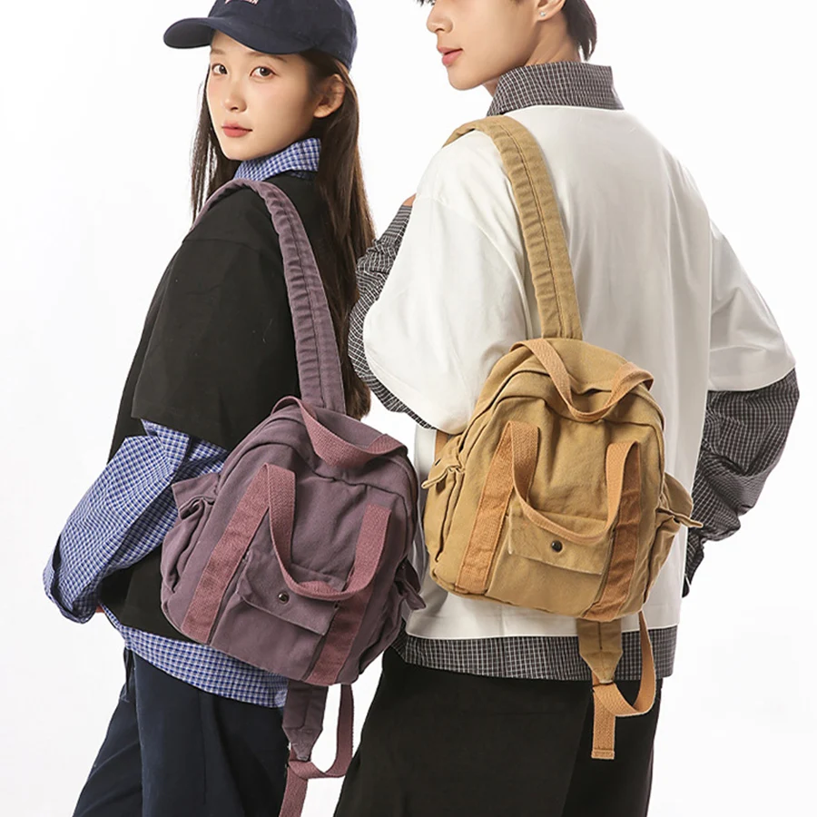 

Girl Fabric Small School Bag New College Student Vintage Women Backpack Canvas Female Laptop Bag Travel Harajuku Ladies Backpack