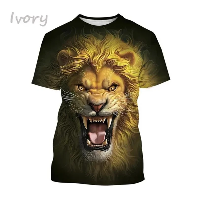 3D Men's Print Lion Elements Graphic T-Shirts Tops Everyday Street Fashion Style Comfortable Material Crew Neck Short Sleeve