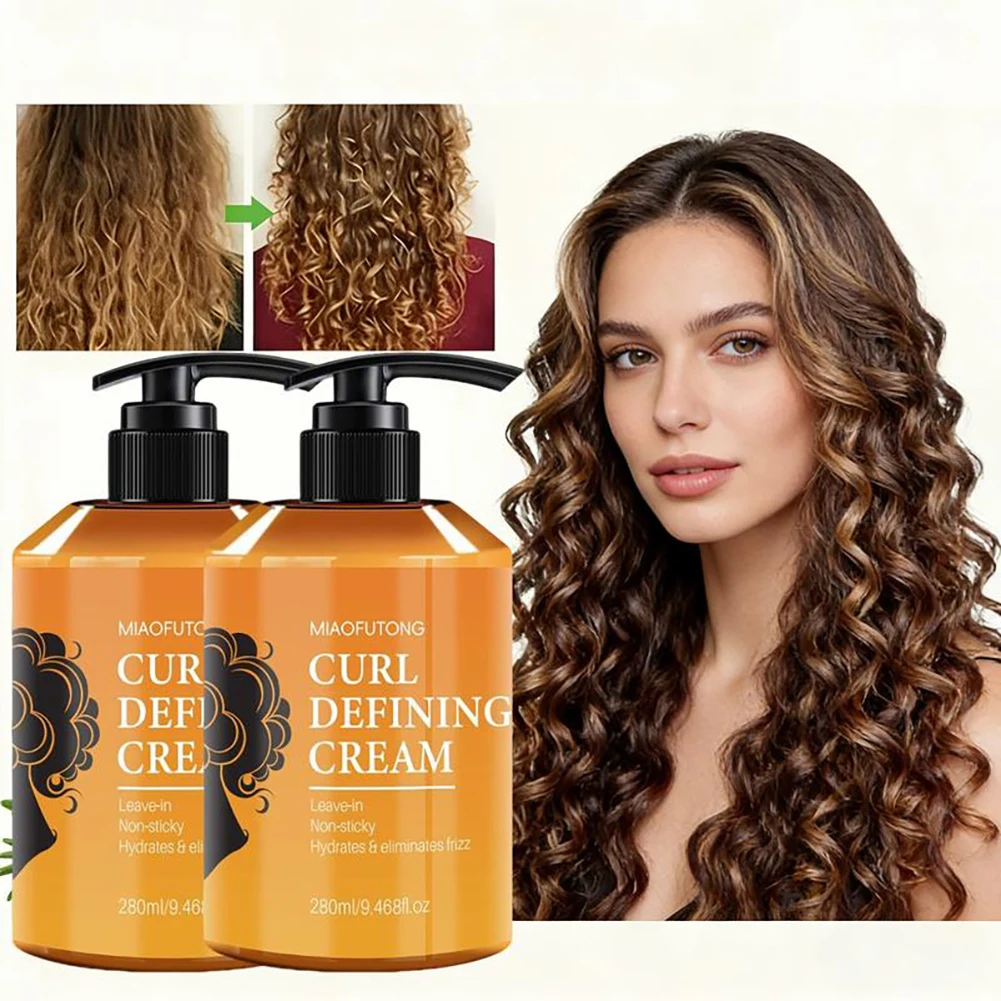 

280ml Moroccan Curl Defining Cream,Hair Cream For Curl Hair Hold,Enhances Wavy Hair Curl Defining Cream For Hair Styling Tool