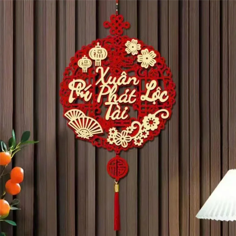 Ablu-decoração de texto vietnamita pingente de festival de primavera decoração de ano novo pingente de arco de sala de estar