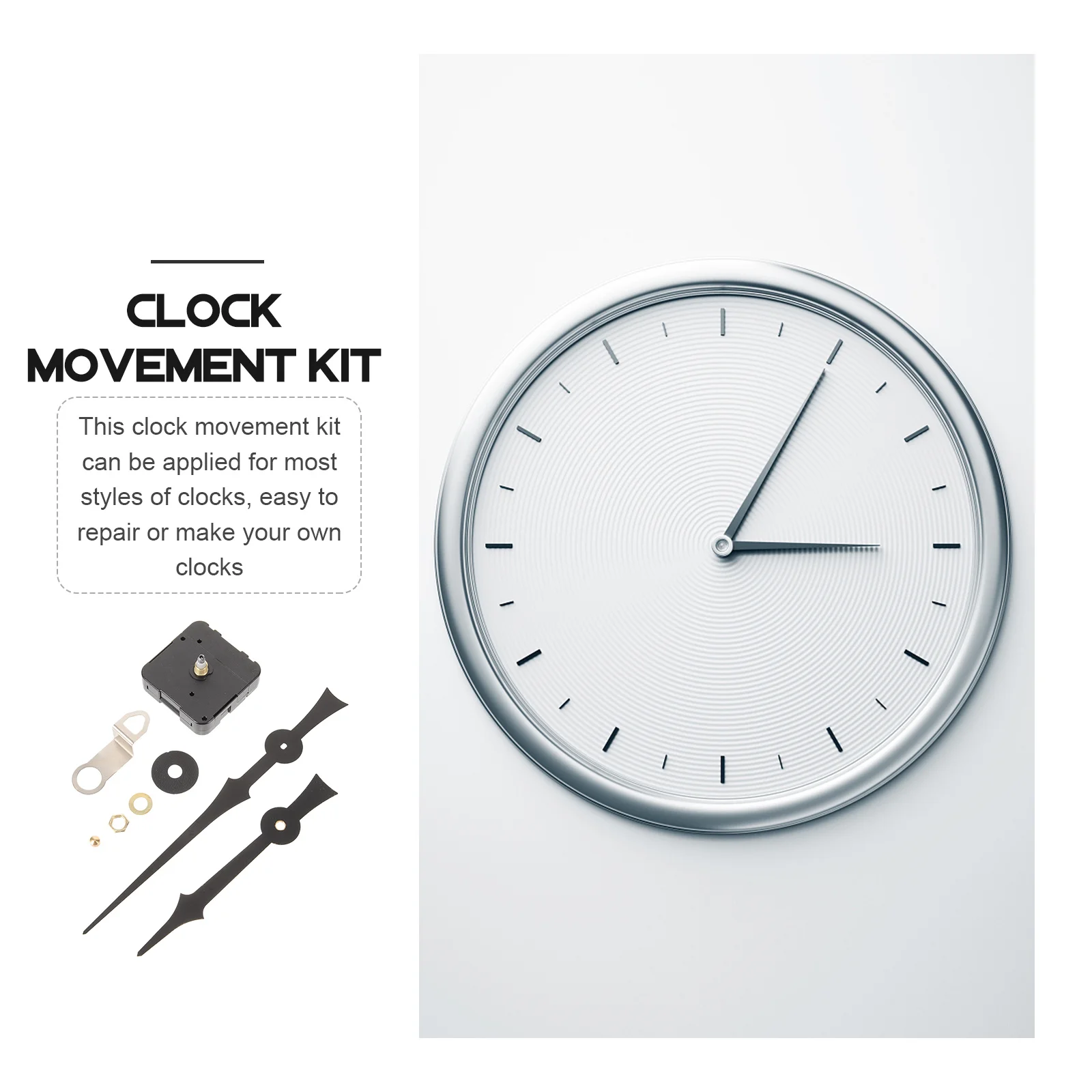 

DIY Clock Movement Kit Wall Clock Mechanism Parts Accessories Durable Practical Easy Installation for Most Styles
