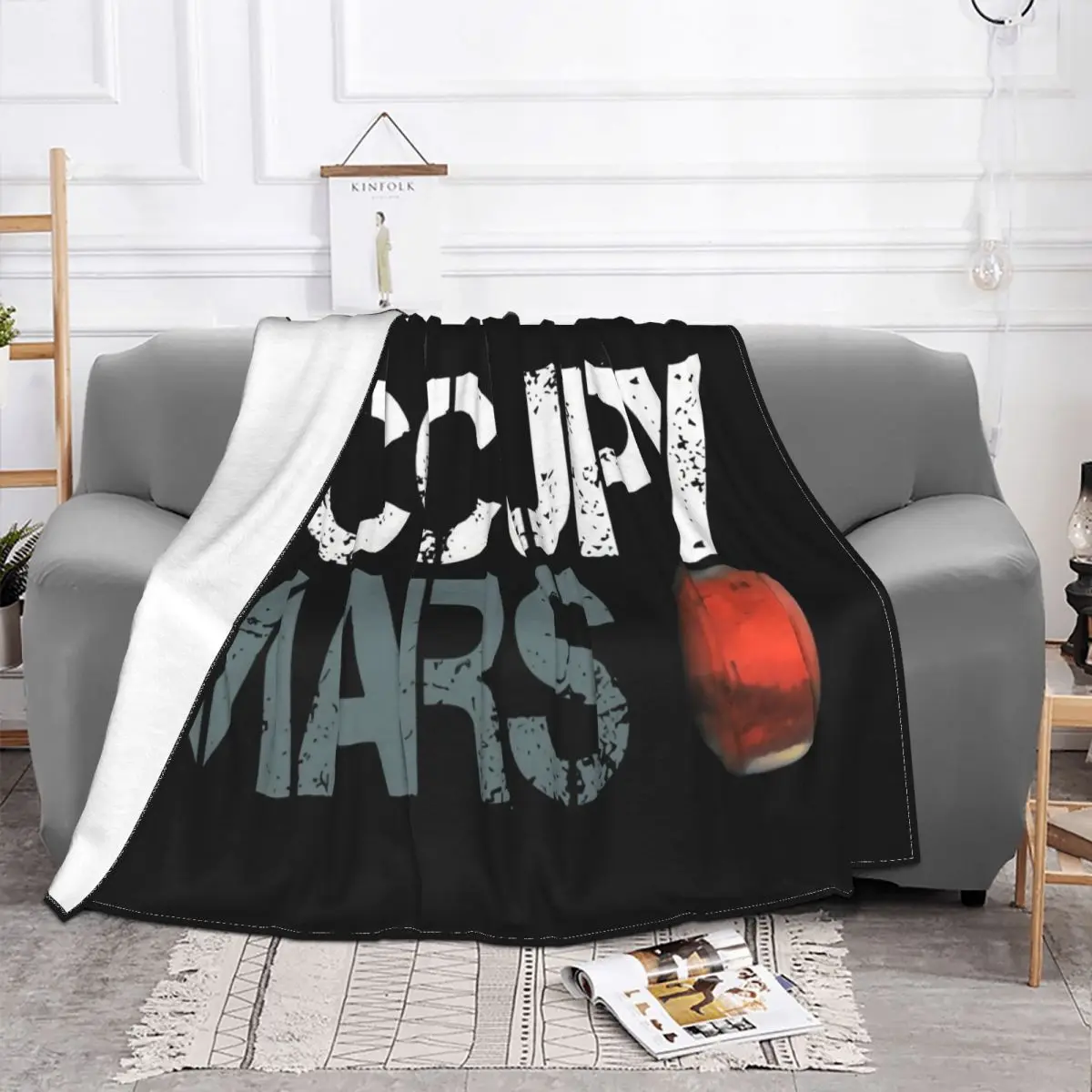 Occupy Mars Elon Musk Spacex Joe Rogan Red Planet 4463 Wom Text Many Colors Cheap Sale Throw Blanket