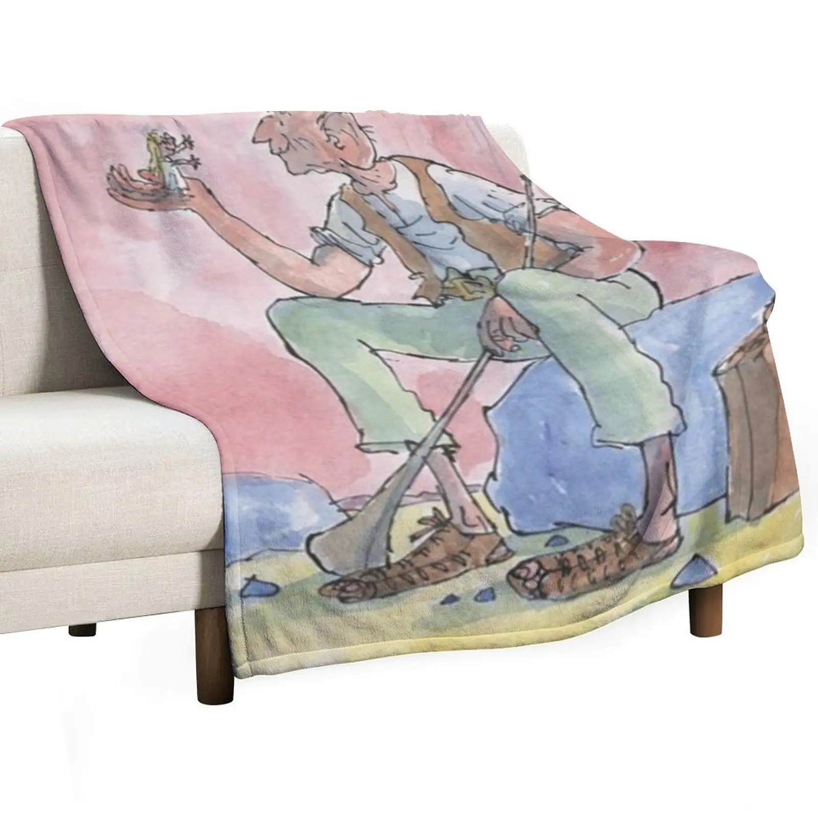 

The Big Friendly Giant Throw Blanket Quilt Flannel Fabric Camping Soft Plush Plaid Blankets