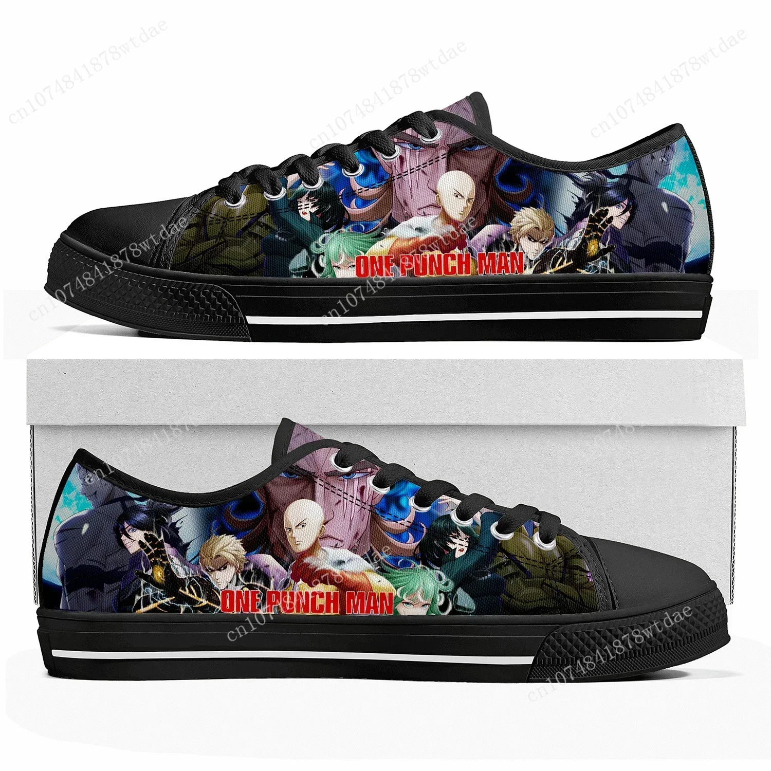 One Punch Man Low Top Sneakers Womens Mens Teenager Saitama High Quality Canvas Sneaker Casual Anime Cartoon Customize Shoes