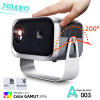 AUN A003 Portable Projector MINI Home Theater Cinema Bluetooth WIFI Sync Android IOS Phone Screen Beamer Support FUll HD Player