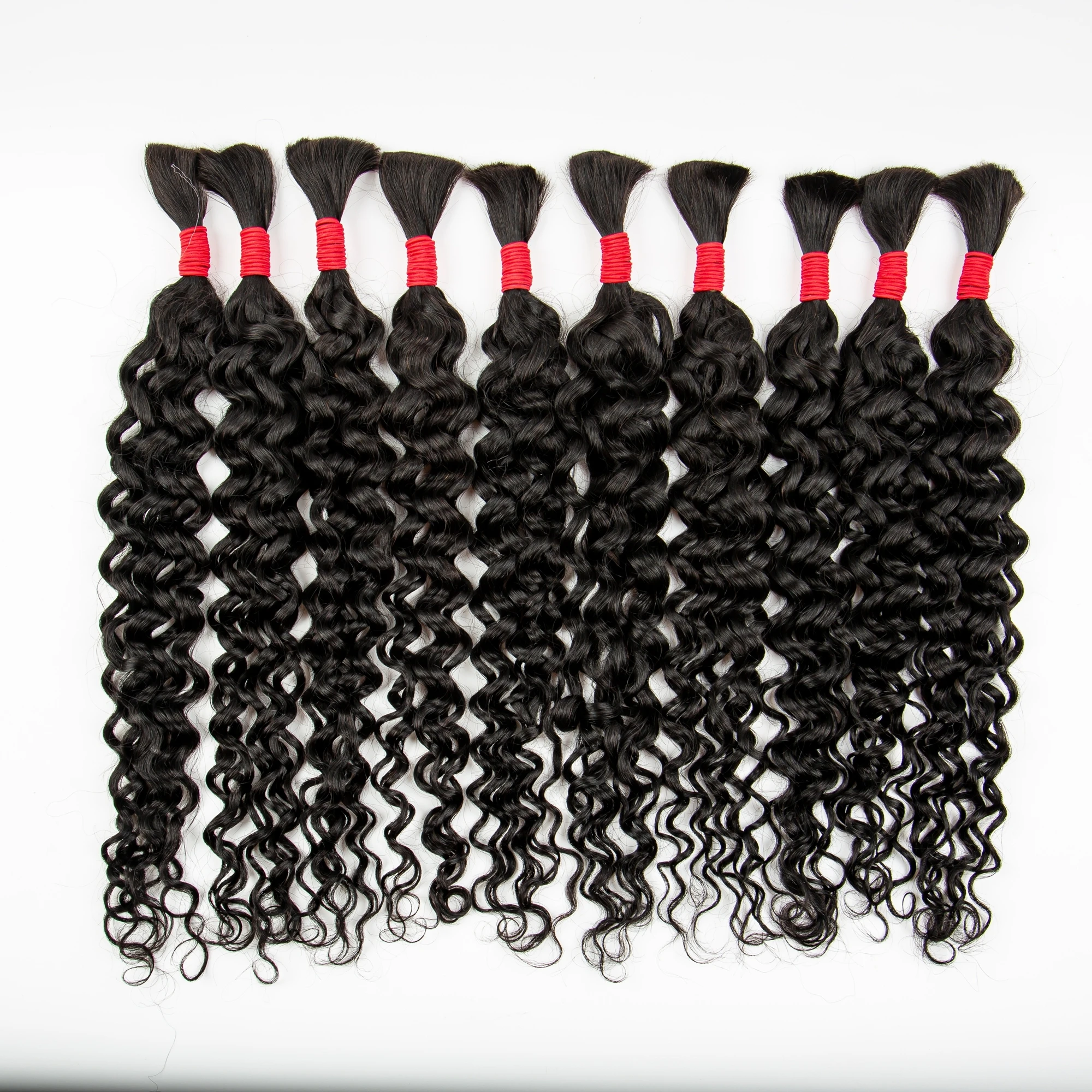 28Inch 100% Human Hair Bulk 1 2 3 Bundles Curly Hair Bulk for Boho Braideds Extensions Natural Water Wave Hair Bulk for Braiding