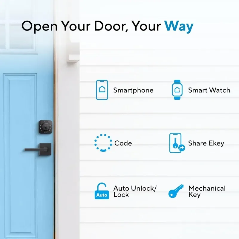 ULTRALOQ Smart Lock, Built-in WiFi Smart Door Lock with Door Sensor, Works with Alexa, Google, Door Status Alert, Remote Access