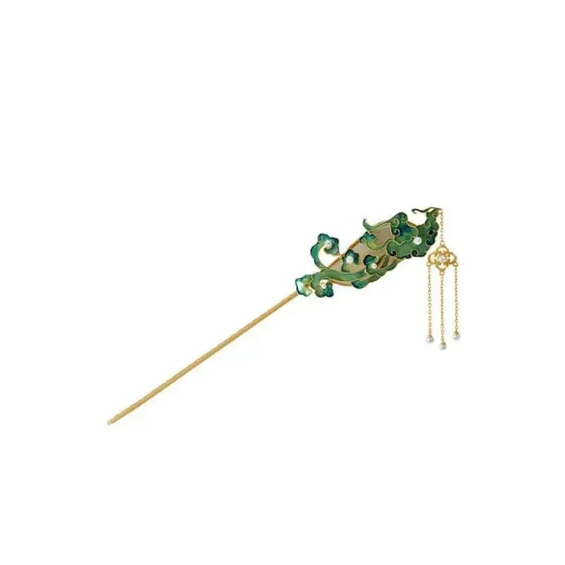 Stepping Luan Feng Hairpin Ancient Wind Hairpin Tassel Advanced Sense Hetian Jade Hairpin