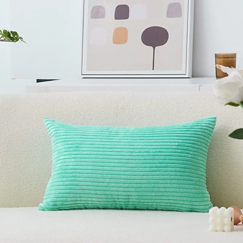 Inyahome ساغا الأخضر الزخرفية بوهو رمي كيس وسادة بتصميم بسيط لينة المخملية وسادة تغطي نمط مطرز أريكة الأريكة