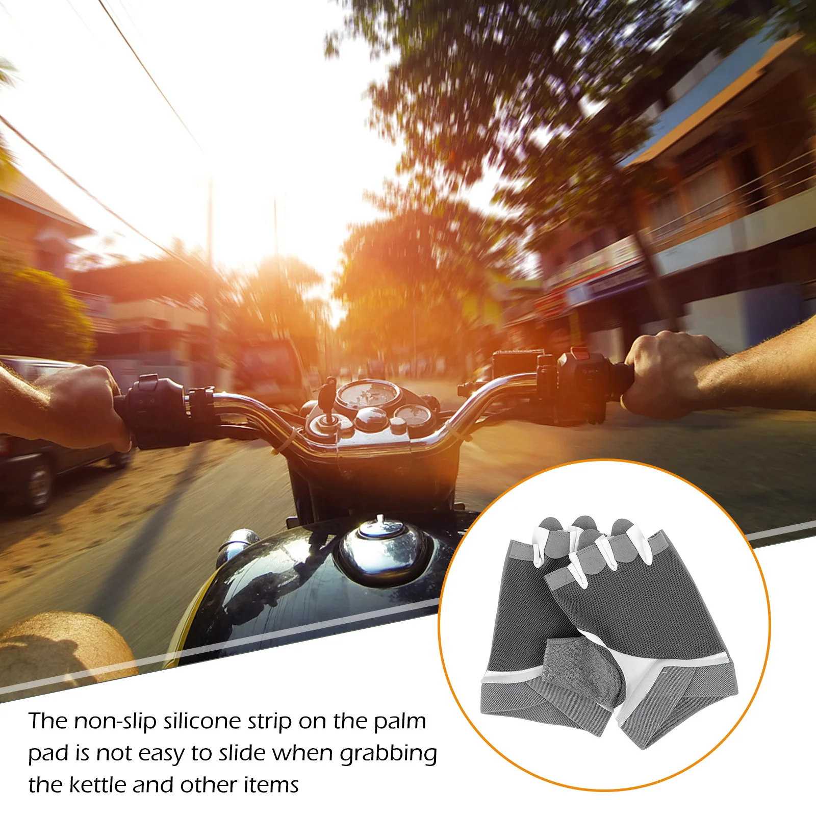 

1Pair Anti-Slip Half Finger Gloves Breathable Soft Comfortable Palm Silicone Cycling Riding Fitness Sports Outdoor Unisex Gloves