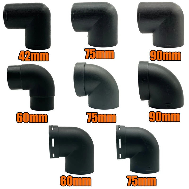 

42 мм 60 мм 75 мм 90 мм L-образный воздуховод, коленчатый выпускной разъем, столярный вентиляционный отверстие для Webasto Eberspaecher, стояночный обогреватель