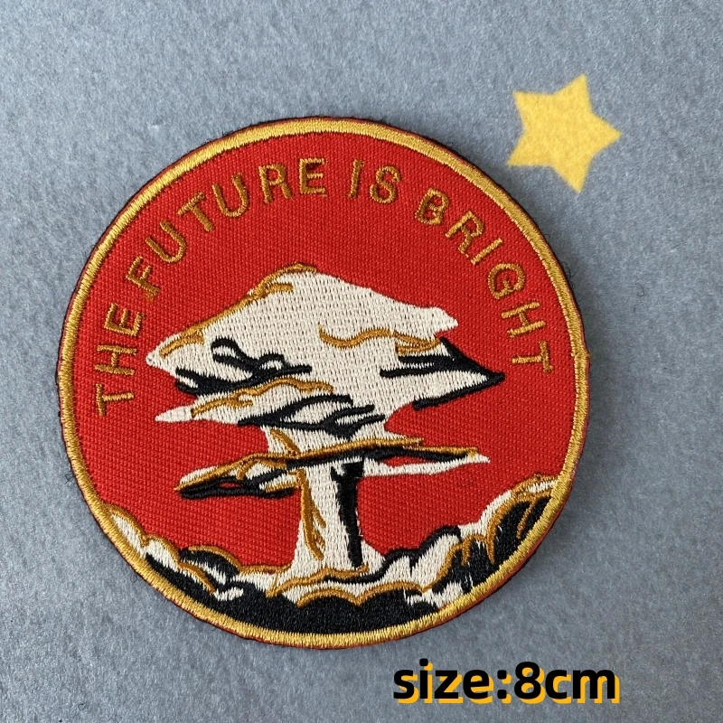 The Future Is Bright Exquisite Embroidery Hook and Loop Patches on Clothes Tactical Backpack Morale Badge Accessories Stickers