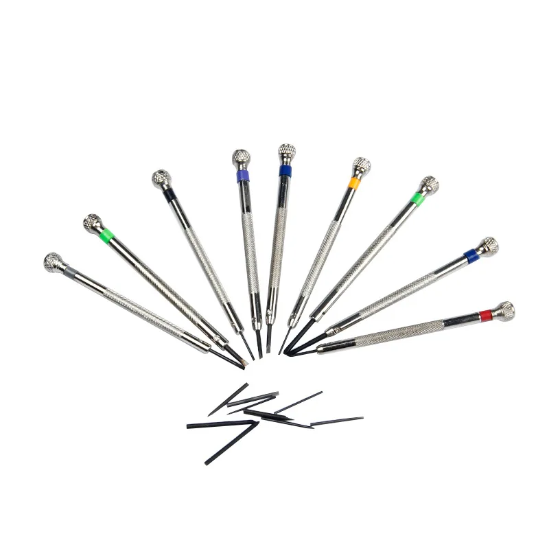 Stainless Steel Precision Screwdriver Set Watch Repair Tool Kit for Watchmaker 9pcs Watch Glasses Flat Blade Assort Slotted Tool
