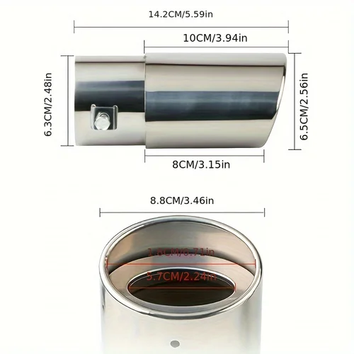 Imagen 2 del producto Tubo de escape modificado de acero inoxidable para automóvil, accesorios para automóvil, punta de silenciador de garganta trasera, silenciador dorado