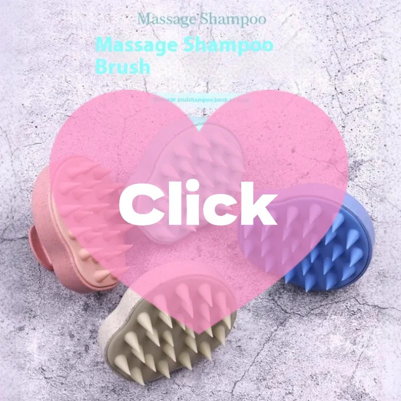 

Silicone Shampoo Brush Wheat Straw TPE Handle Massage Scalp Soft Comb Hair Washing Massage Deep Scalp Cleaning Shampoo Brush