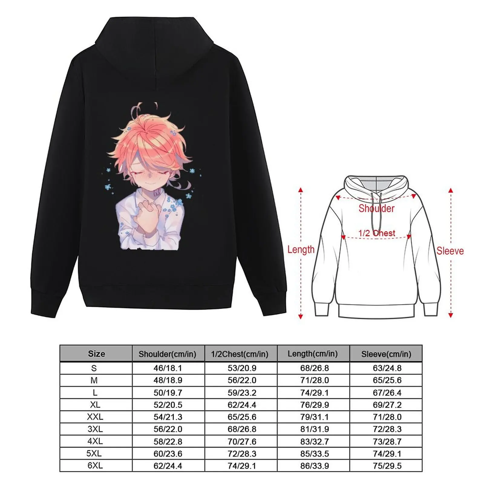 Happy Emma fanart: The Promised Neverland Hoodie ملابس الخريف الرجالية ملابس رجالي هوديس للرجال