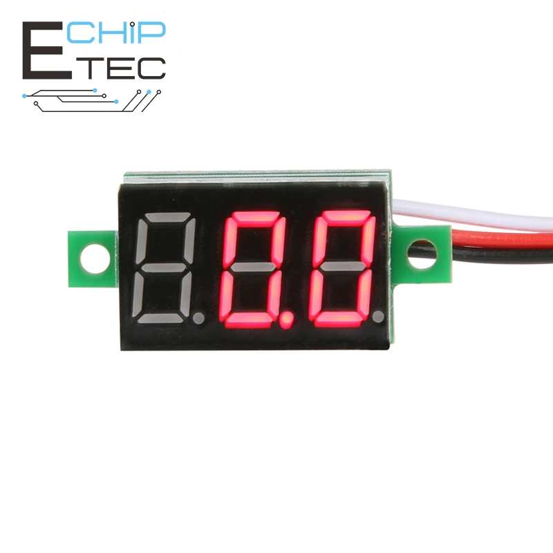 

Free Shipping Three wire voltmeter 0.36 inch DC 0-30V DC voltmeter head for digital display motorcycle voltmeter