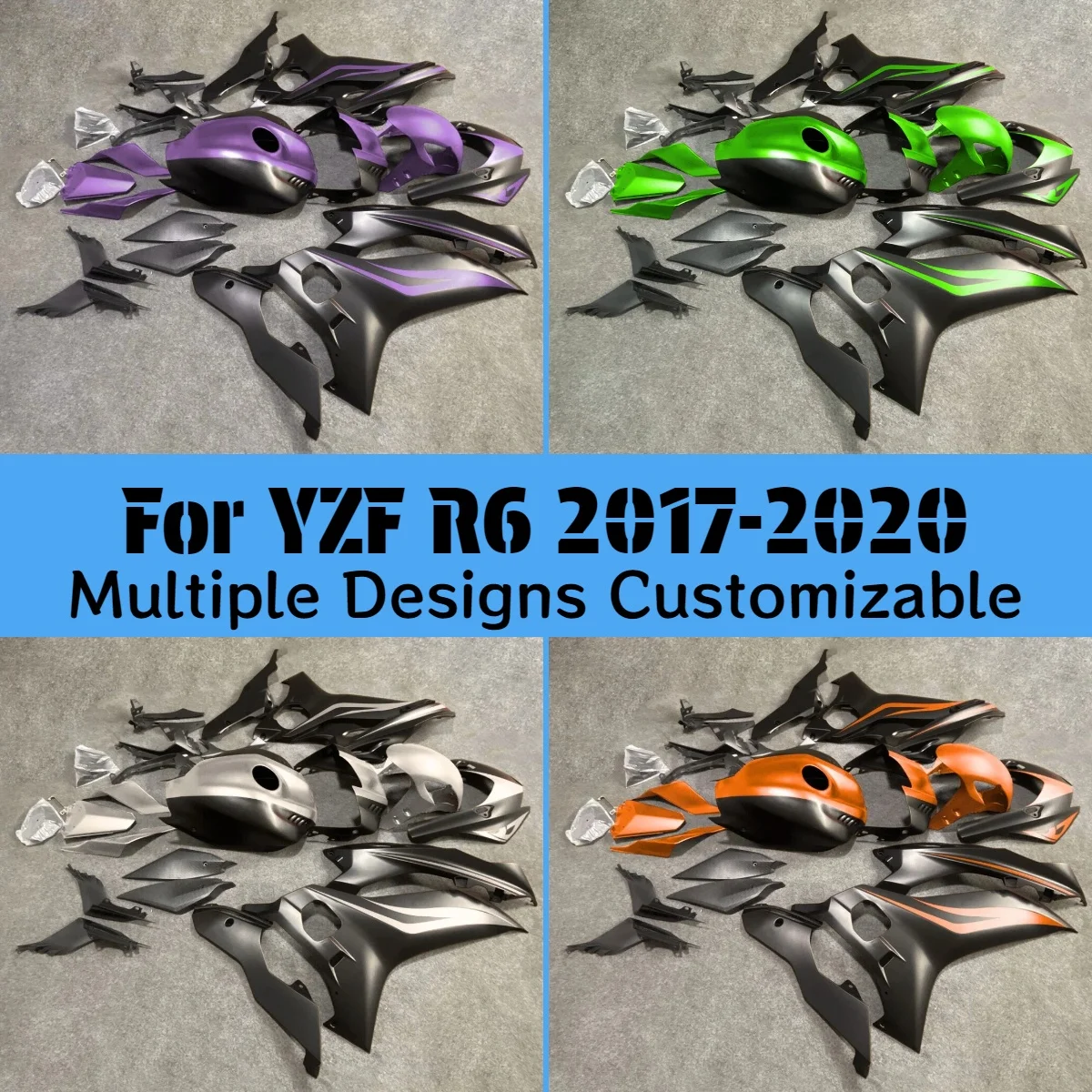 

YZF R6 2017-2525 Motorcycle Fairings for YAMAHA YZFR6 17-25 Injection Molded Customizable Full Fairing Kit