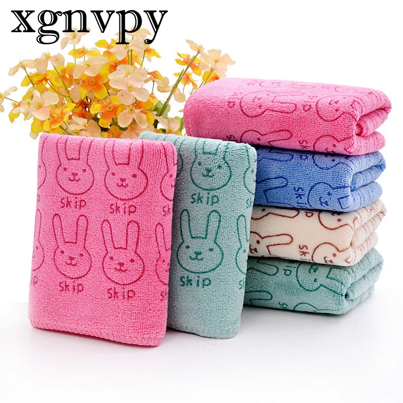 

xgnvpy Children cartoon does not shed hair thickened fiber absorbent soft dry hair face towel baby small towel school wholesale