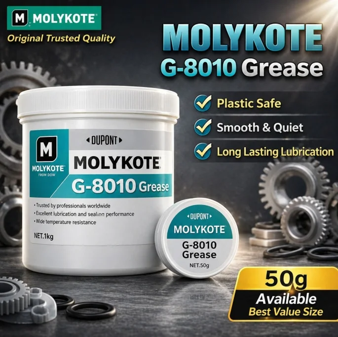Original MOLYKOTE G-8010 Grease Plastic Safe Lubricant Reduce Noise Smooth Silent for Gears O-Ring Valve Long Lasting  50g