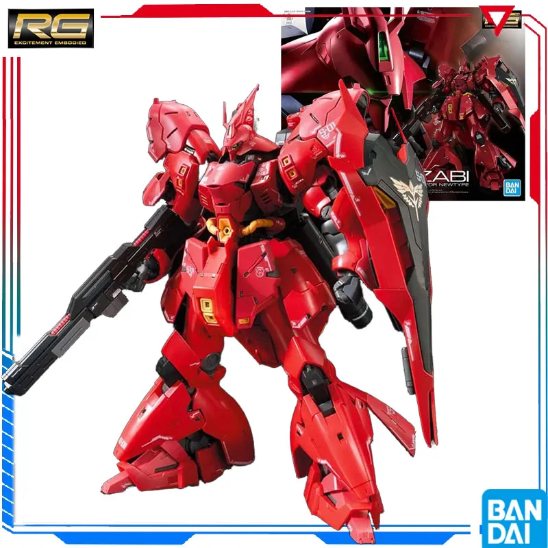 Bandai Original RG MSN-04 Sazabi Mobile Suit Gunpla Anime Action Figure  Assembly Toys for Gift Collectible Model Ornaments