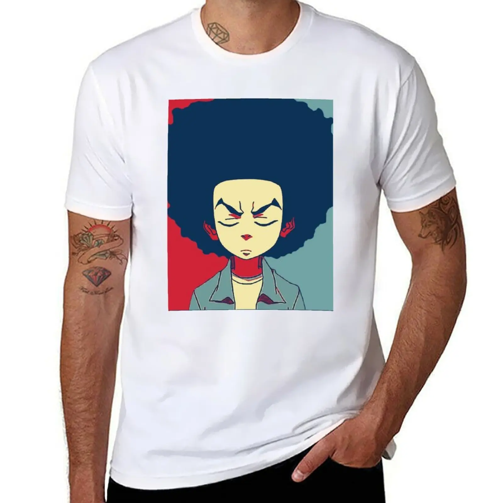 

huey from boondocks T-Shirt t shirts for man cotton soft printed t shirts for man T-Shirt