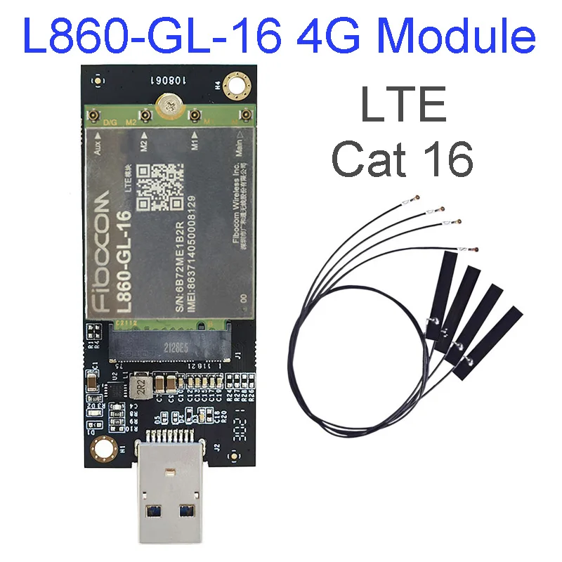 

L860 GL 16 4G Module L860-GL-16 CAT16 WIFI Network Card FDD-LTE TDD-LTE with USB ADAPTER antennas card