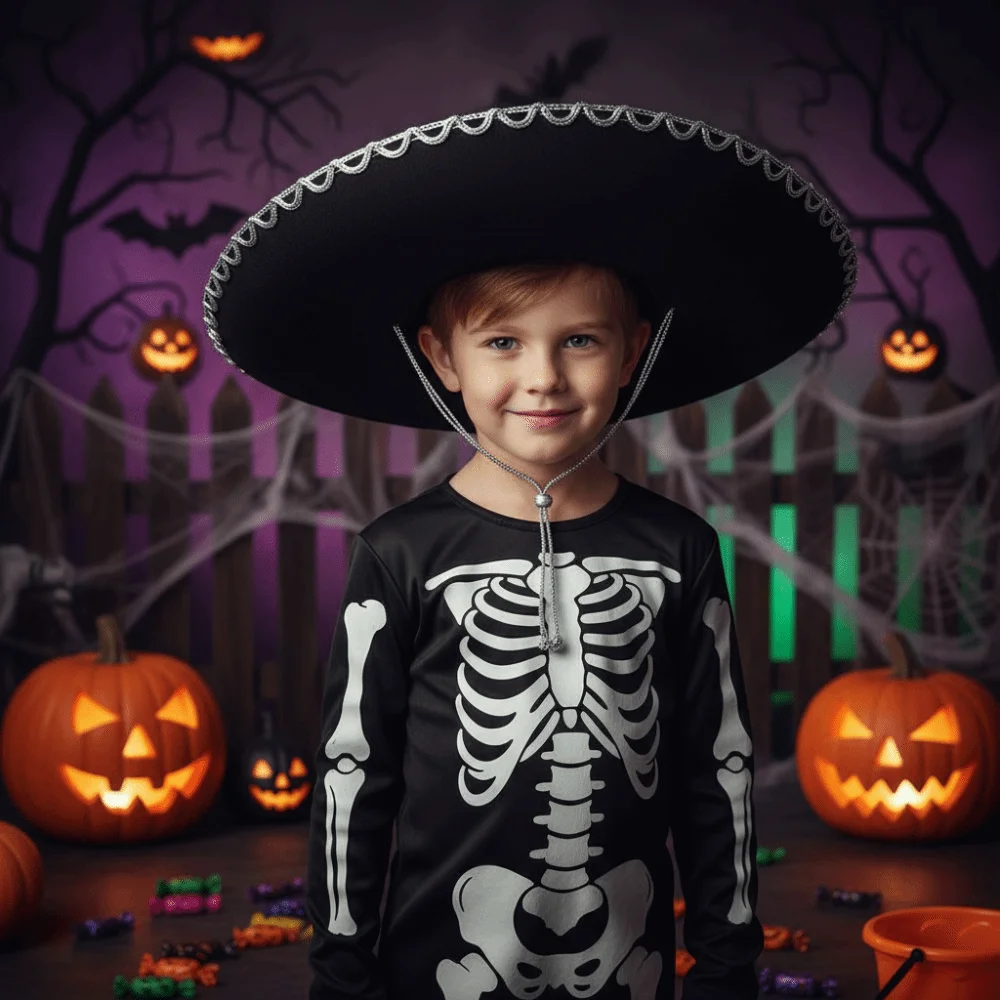 Discothèque Vintage noir mexicain chapeau magicien chapeau haut-de-forme vacances Costume chapeau scène Performance Cosplay chapeau hommes femmes unisexe