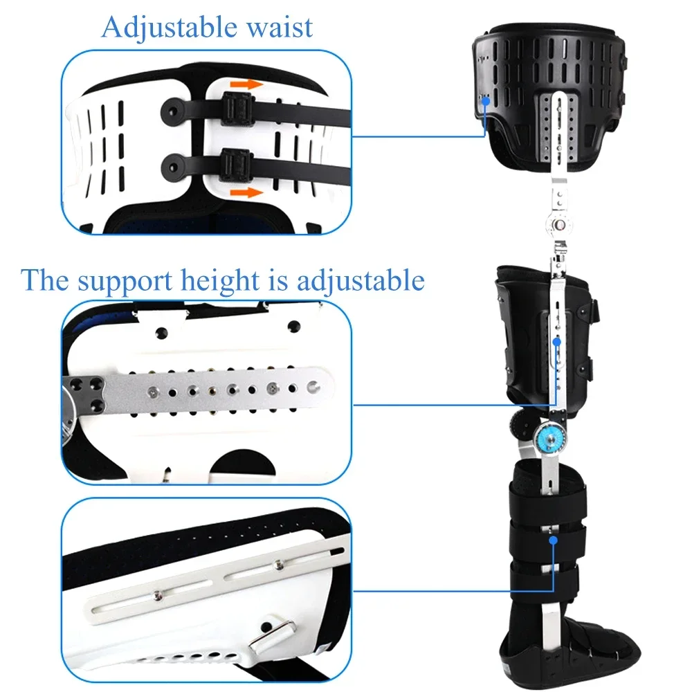 Hip Knee Ankle Foot Orthosis Fixed Brace Orthopedic Instrument Support for Hip Thigh Femoral Fracture Lower Limb Paralysis Legs