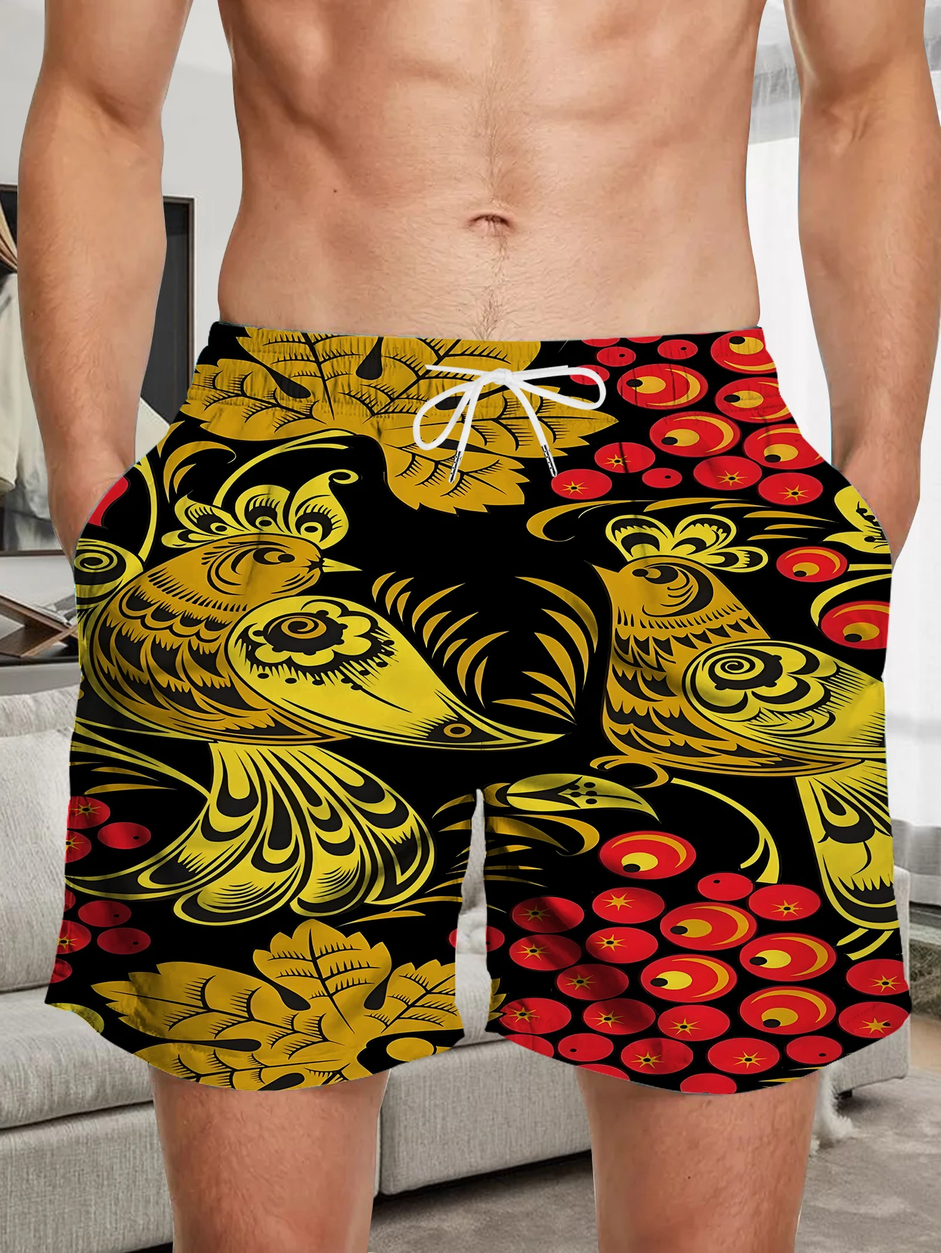 

Outdoor Quick Dry Polyester Shorts Men All Over Print Beach Board Swim Pants