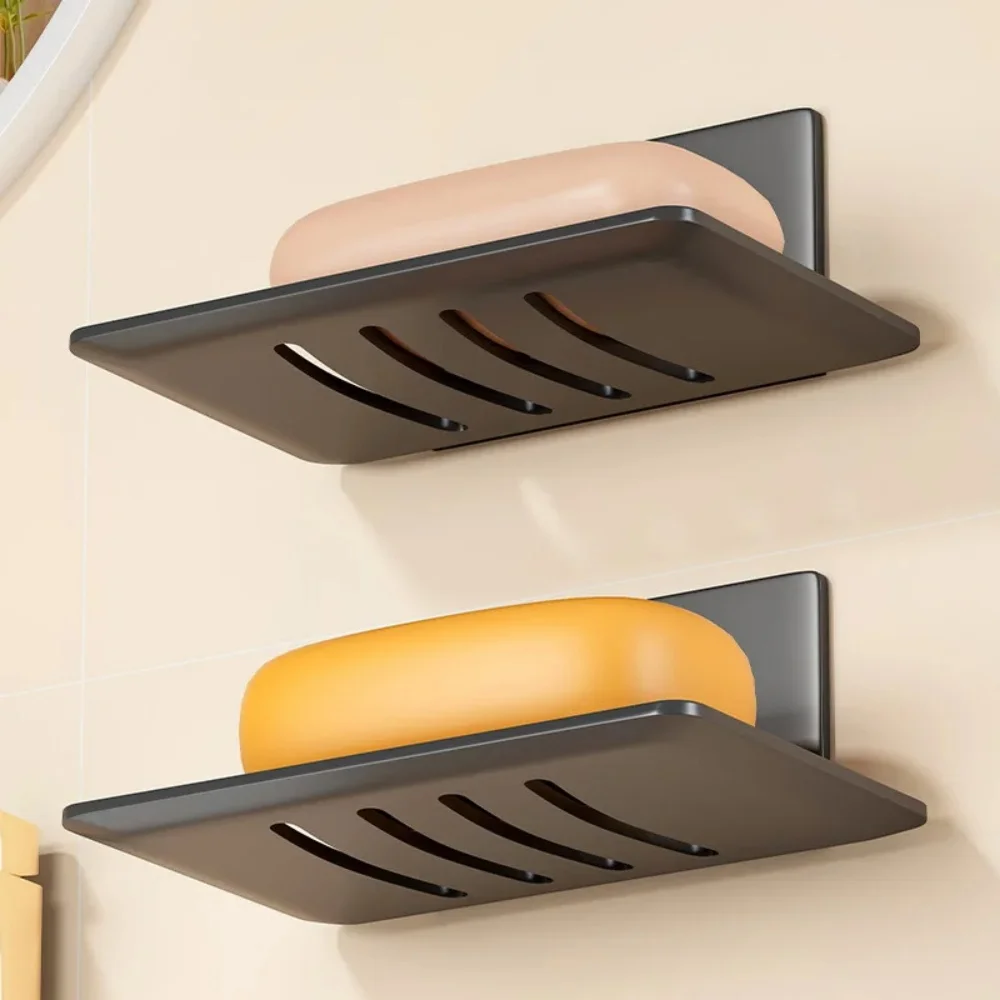 حامل الصابون المعدني الحمام دش تخزين صينية الصابون شبكة رف أطباق الصابون الحائط استنزاف صندوق الصابون اكسسوارات الحمام