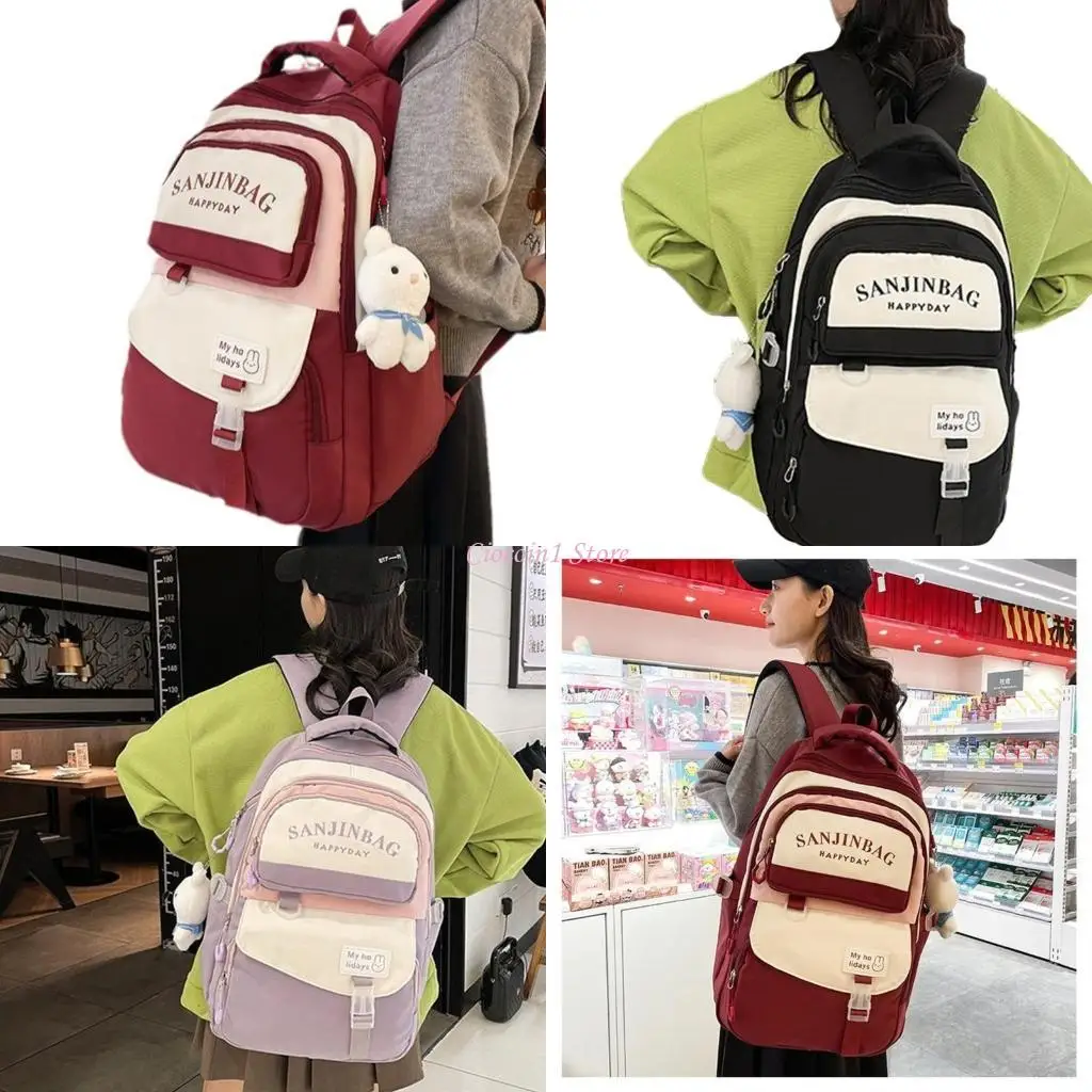 

Y1UB Girl Fashionable Bag Lady High Capacity Backpack Senior High School Student Backpack Shoulder for School & Travel