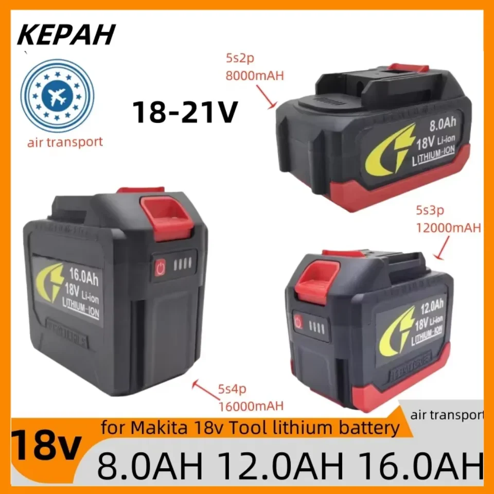 18V 5S2P 5S3P 5S4P for Makita 18650 lithium battery can charge 8AH 12AH 16AH battery with high current and high discharge.