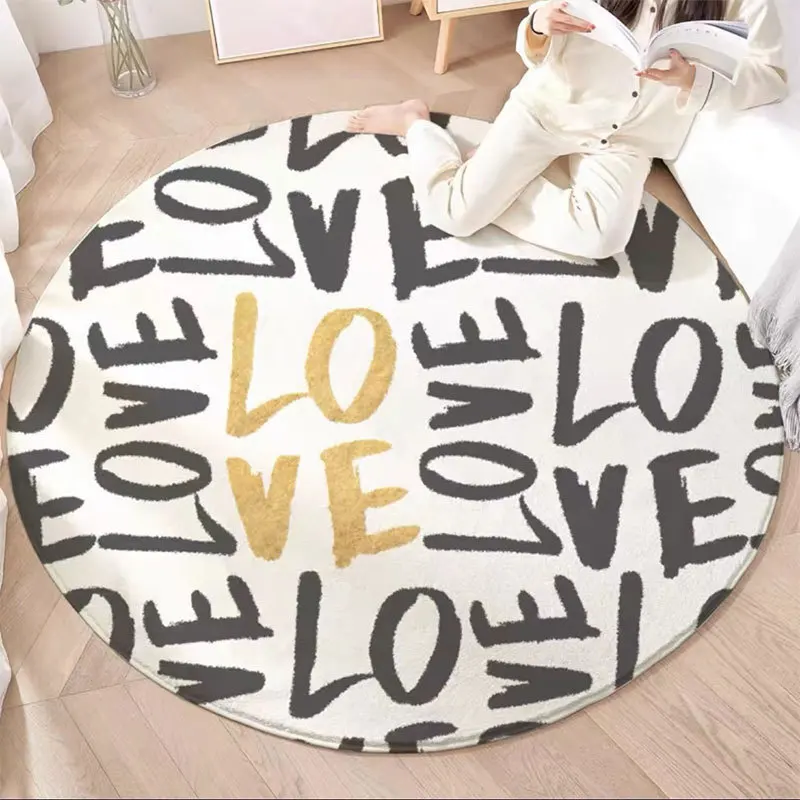 

Round Rugs Children's Room Decorative Mats Chairs Cradle Rugs Baby Crawling Mats Cartoon Floor Mat Living Room Decoration Carpet