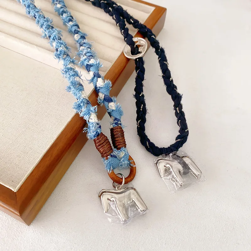 

2025 Fashion new Horse pony pendant necklaces for women rope braided long necklaces sweater winter jewelry