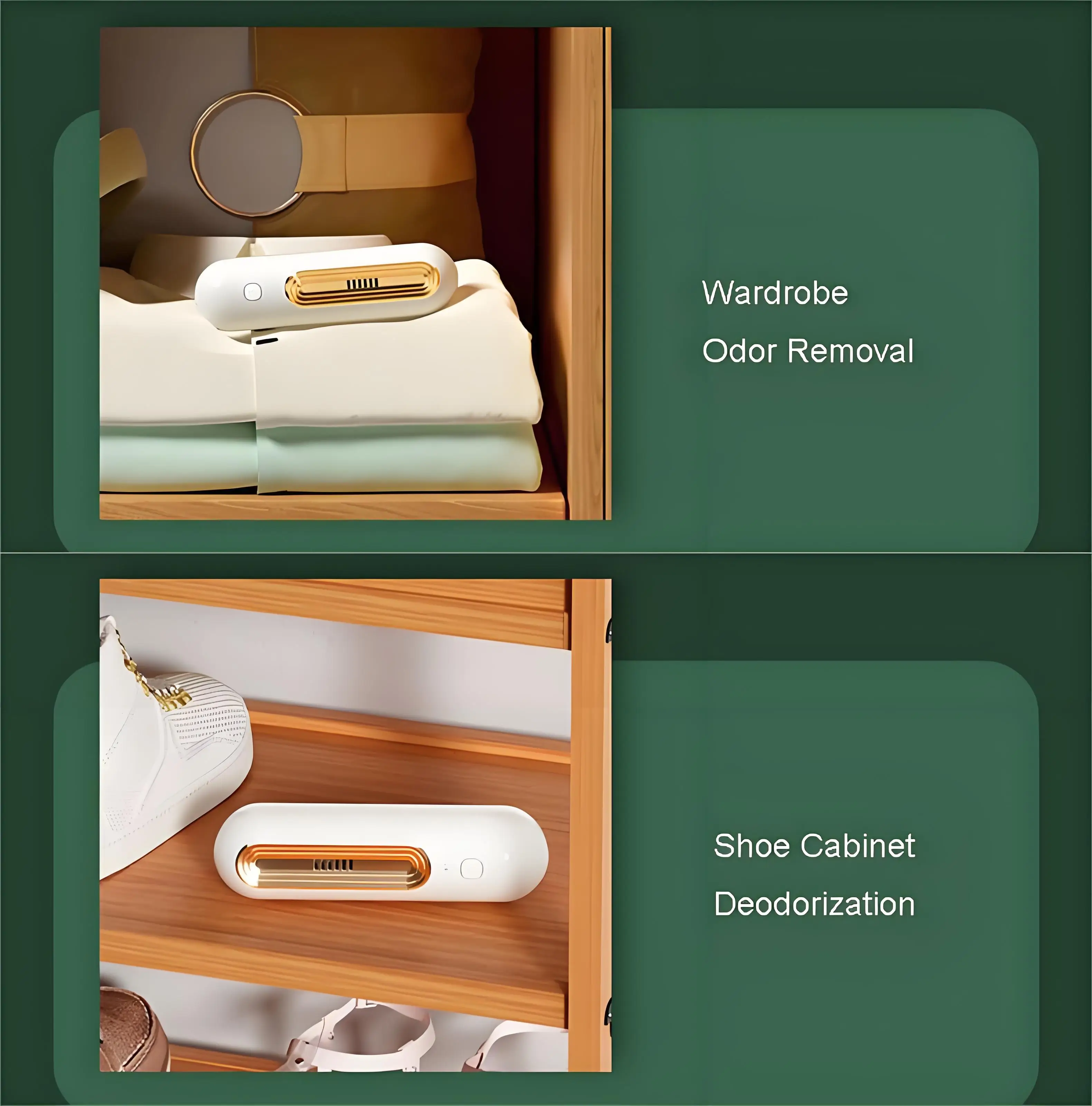 مزيل الروائح الكريهة القابل لإعادة الشحن عبر USB، منقي هواء محمول للثلاجة والسيارة - مزيل الرائحة مع عملية صامتة #5