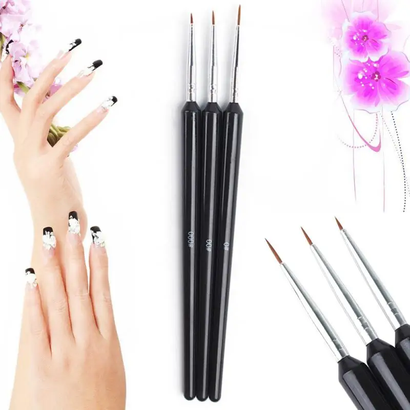 set Nail Art Line Painting Pen Brushes Light Therapy Pull Drawing Flower Grid Stripe Acrylic UV Gel 3D Tips Design Set