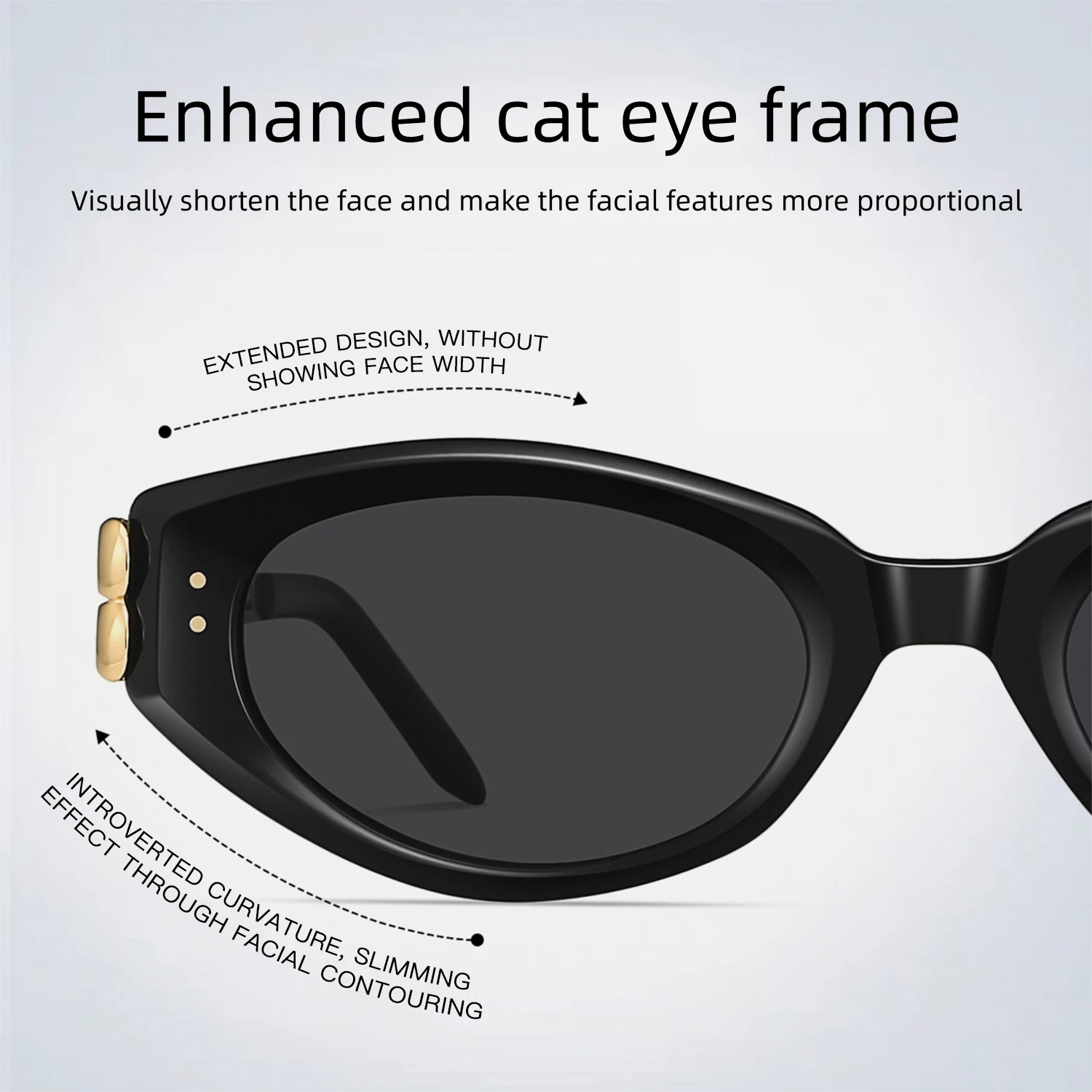 CAPONI الاستقطاب النساء القط العين النظارات الشمسية خلات موضة عطلة نظارات شمسية العلامة التجارية الرسمية المضادة للوهج الظل الأسود CP35054 #3