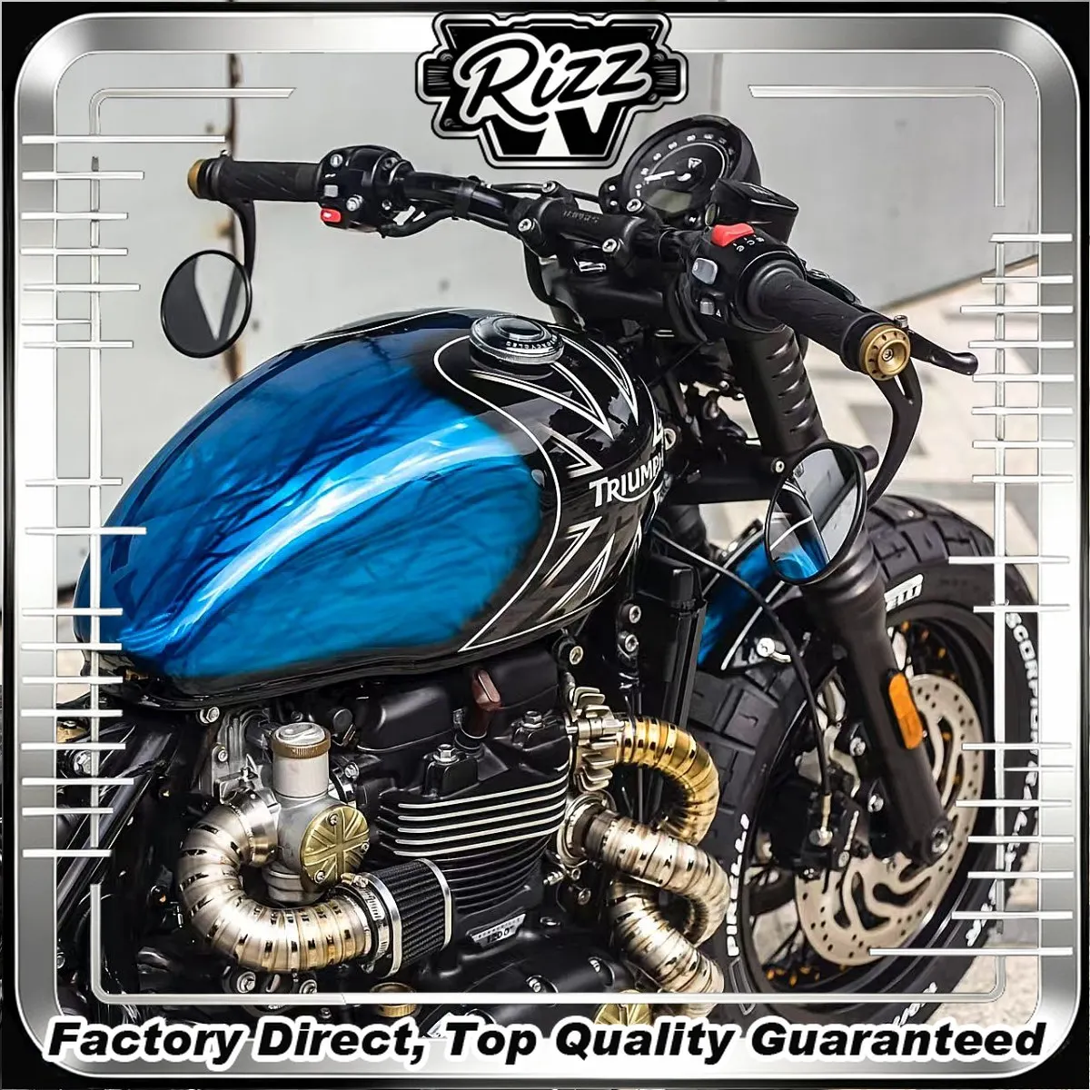 FOR Vintage Twisted Full Titanium Exhaust System Bobber Raw Finish Handmade Integrated Spiral Header And Tail Pipe Replacement