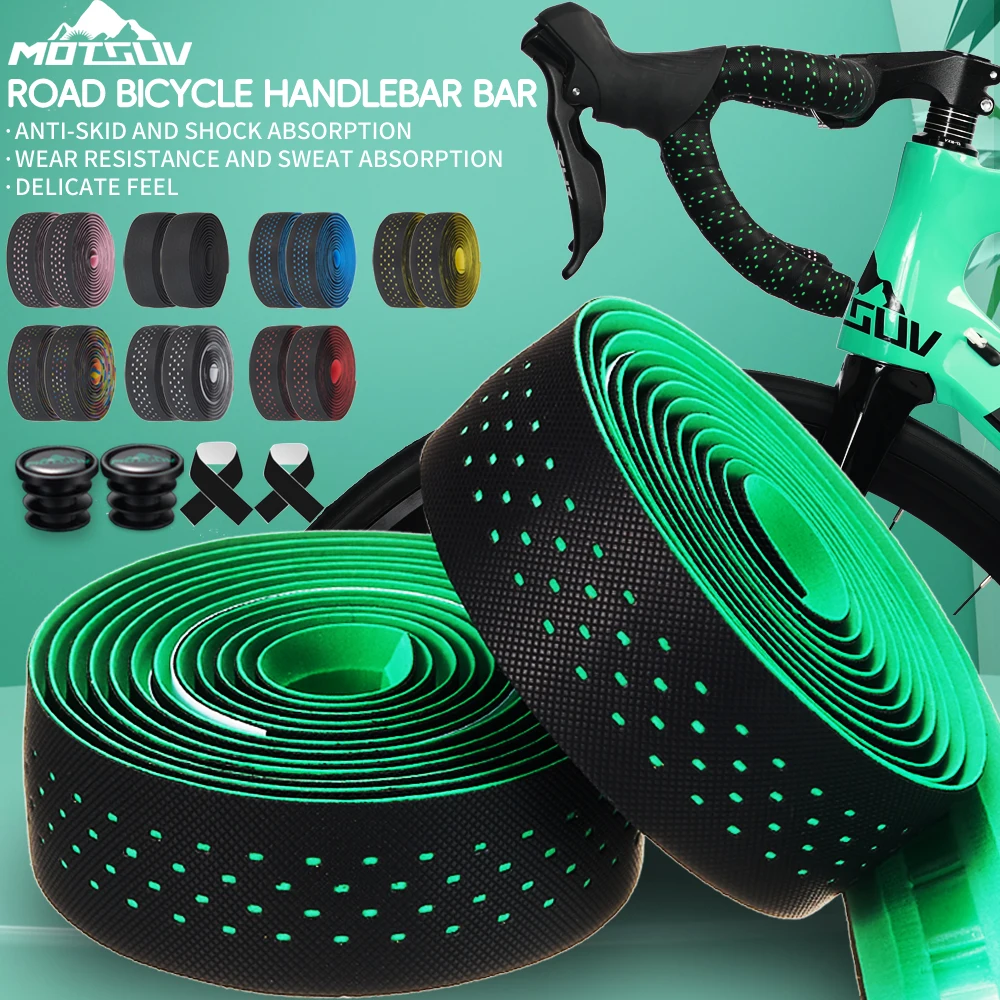 MOTSUV Road Bike Tape Race Handlebar Tapes Wrap Breathable Shock Absorber Cycling Speed Bicycle Handlebar Winding Wrapper Belt