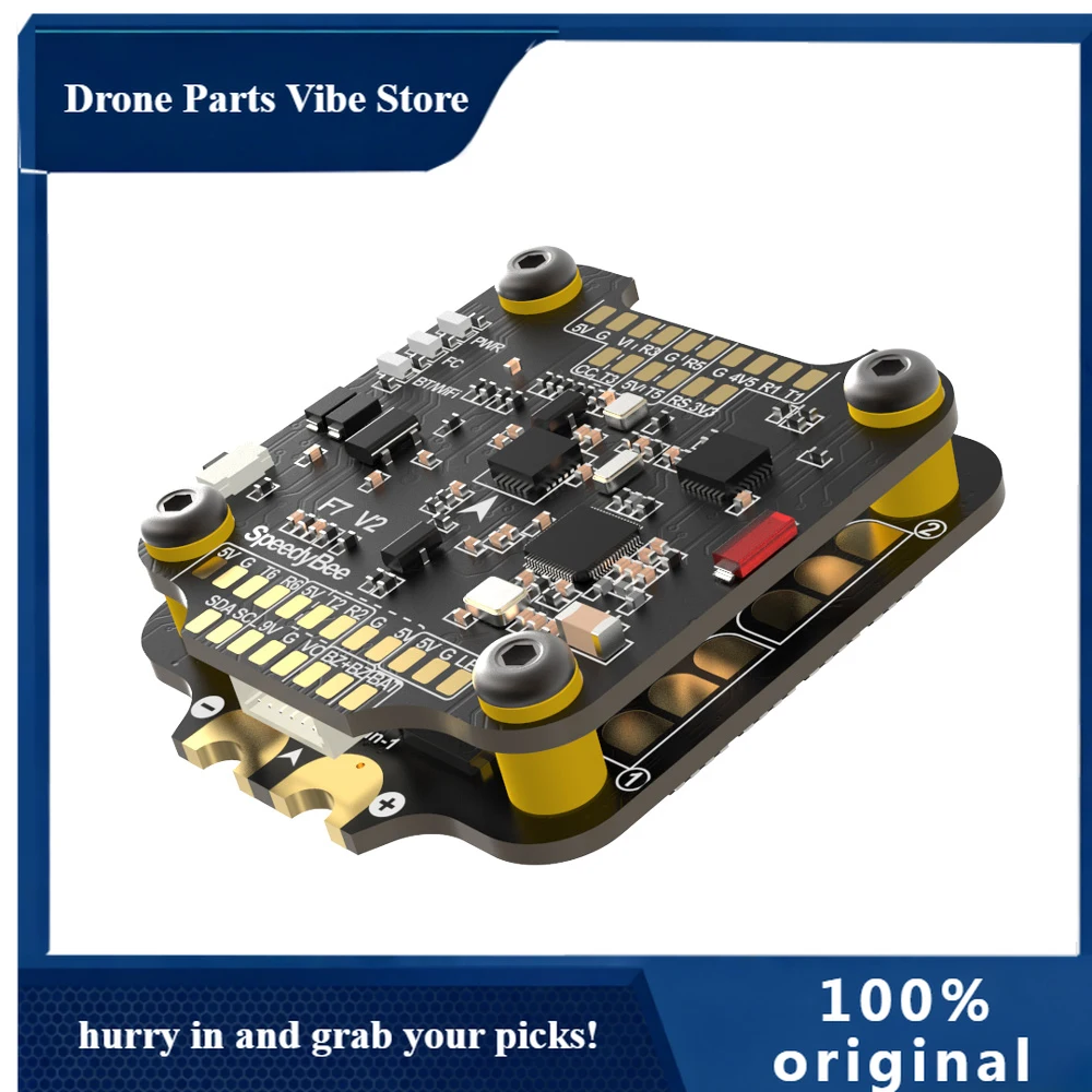 

APSPEEDYBEE F7 V3 Flight Control Built-in WIFI BLUETOOTH BlackBox / BLHeli32 45A 50A 4in1 ESC STACK For AIR UNIT CADDX HD VTX