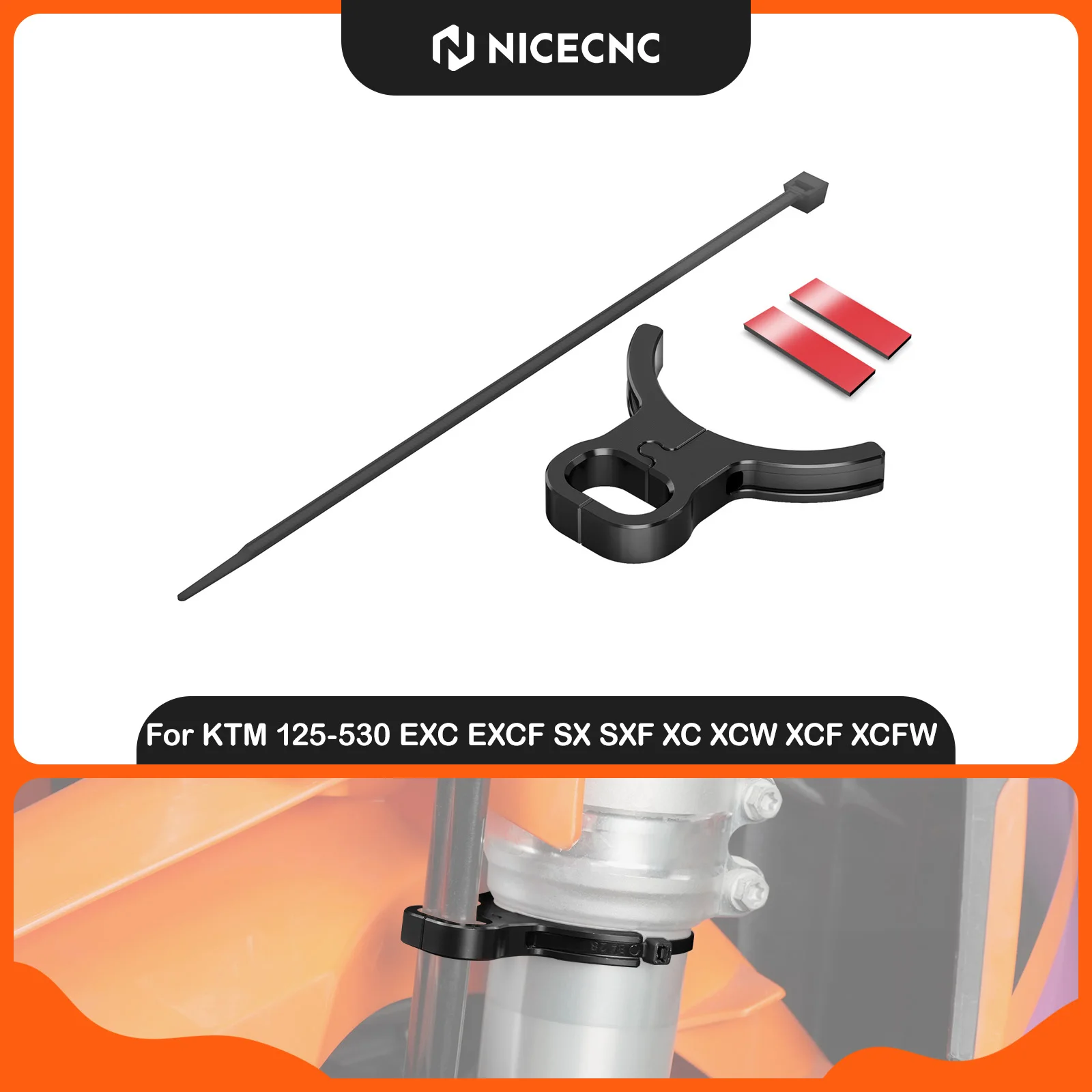 NICECNC For KTM EXC 300 2004-2026 Front Brake Hose Line Guide Clamp Holder For KTM EXCF 350 SXF450 Husqvarna TE300 GasGas EC300