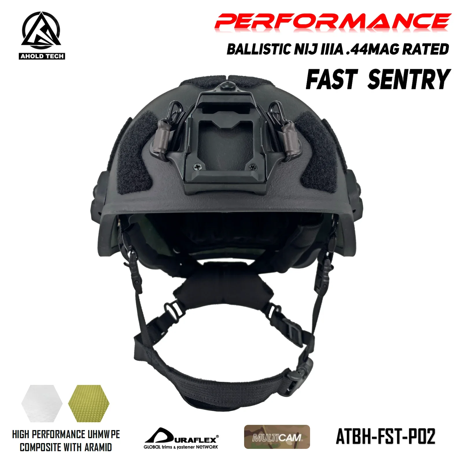 Aholdtech Tactical Helmet Bulletproof Performance FAST SENTRY Mid Cut Aramid+PE Ballistic NIJ IIIA3A CAM FIT BOA Dial EPIC Liner